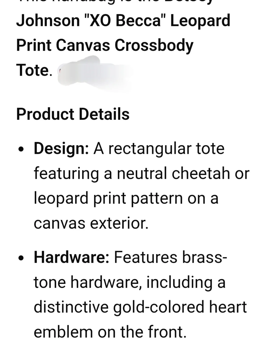 Betsey Johnson XO Leopard Print Beige Tote Bag with Brown Trim - Picture 10 of 10